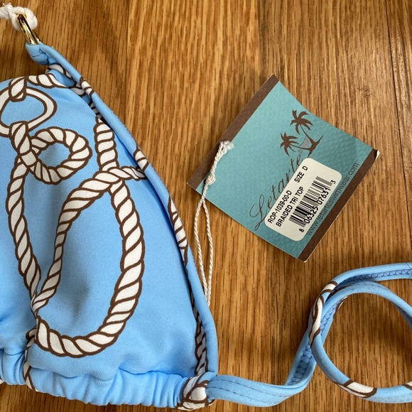 NWT letarte swim bikini top sz M  scarf print - Picture 2 of 5
